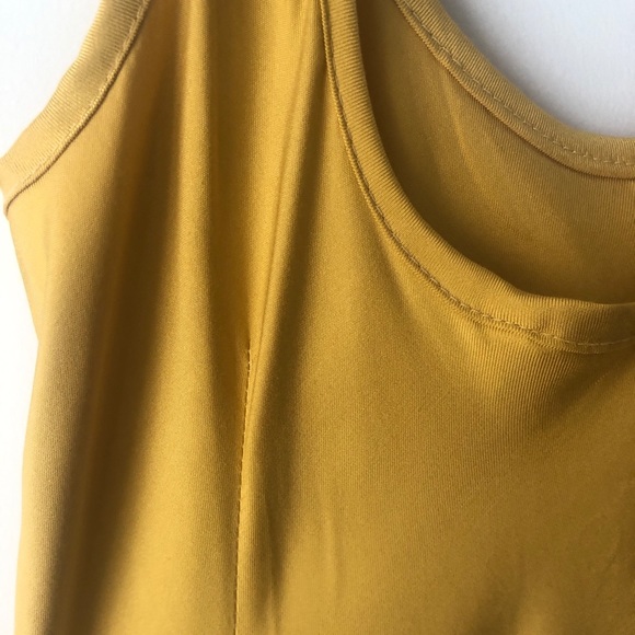 Yellow Mustard Satin Effect Maxi Dress - Picture 7 of 16
